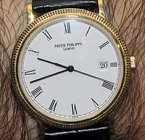 Patek Philippe Calatrava: Calatrava Ref. 3944, men's quartz model in yellow gold with seconds hand and date, circa 1999