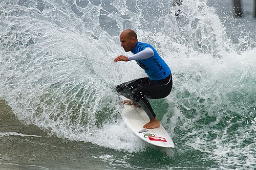 Kelly Slater: Kelly Slater surfing at the U.S. Open of Surfing, Huntington Beach, August 2011