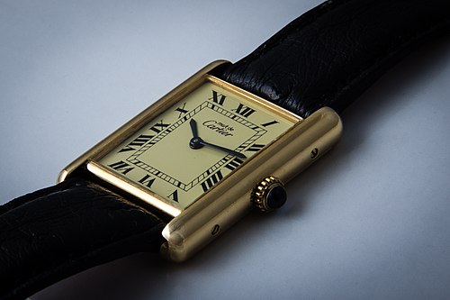 Cartier Tank: A Must de Cartier Tank (file description: Les Must de Cartier Tank), photographed 5 May 2013